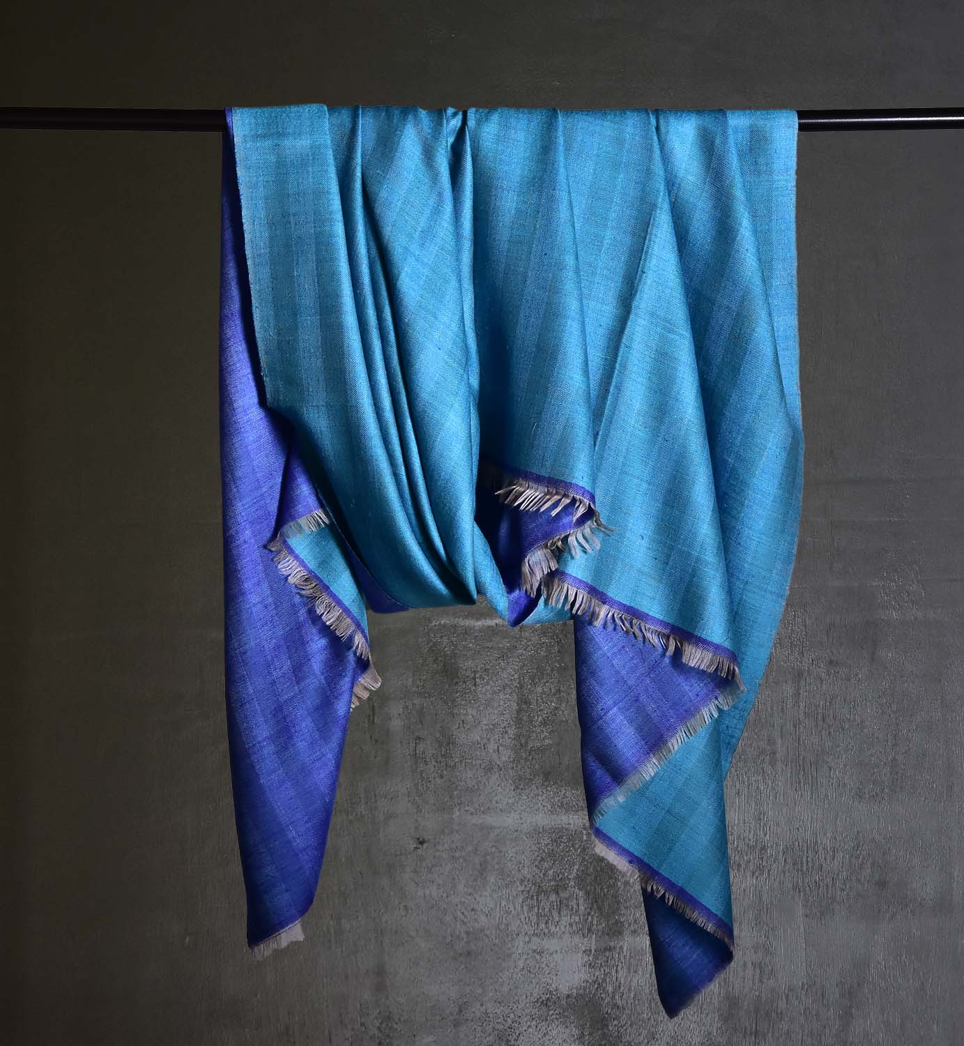 Reversible Pashmina Shawl in Blue
