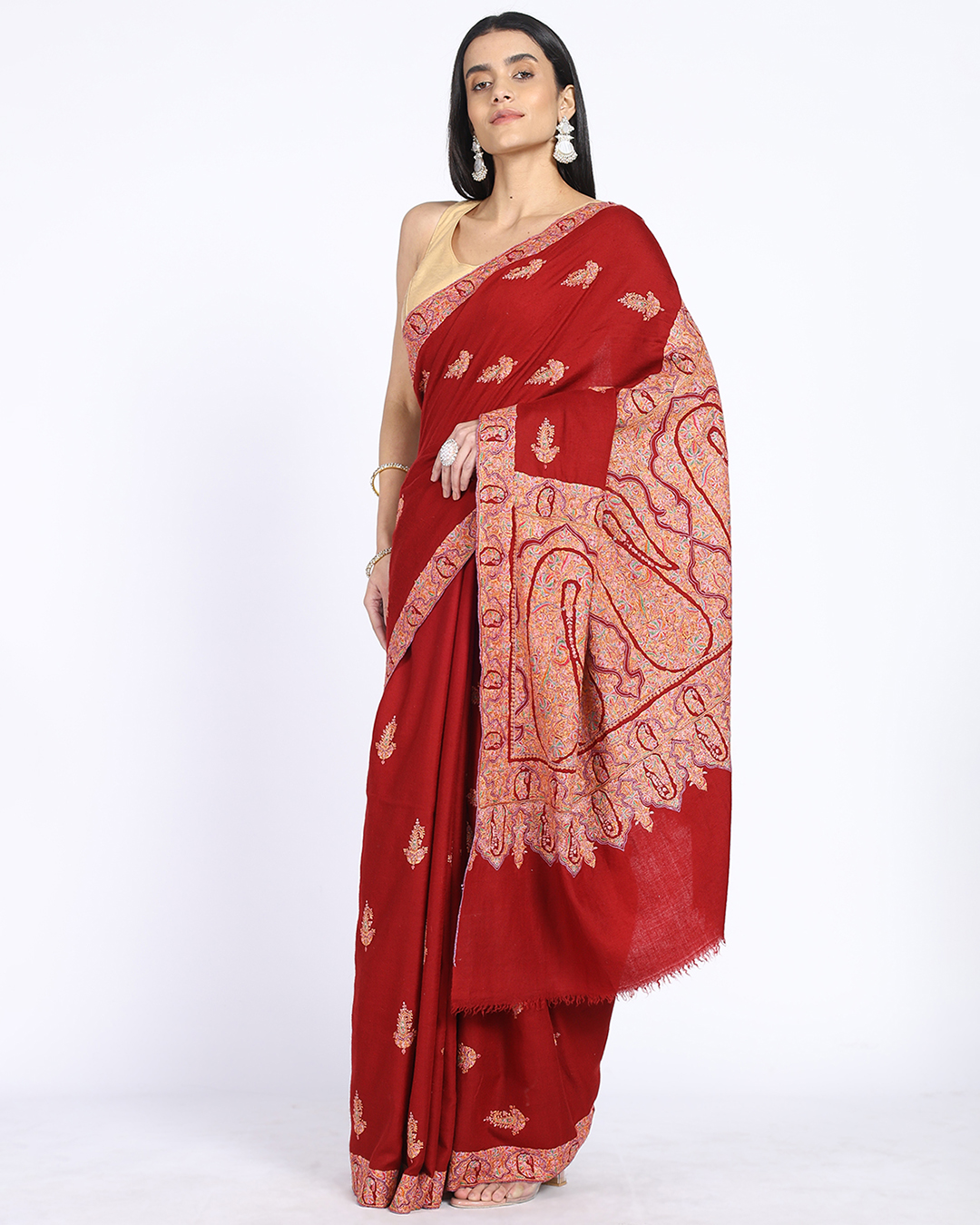 Pashmina Saree with Embroidery - Image 2